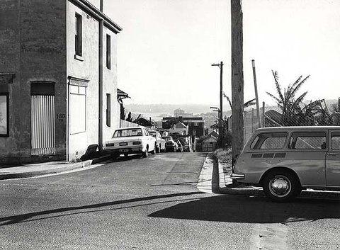 Site of Bondi Junction Railway Station - from Grafton St looking south towards Dawson Lane, 1974?