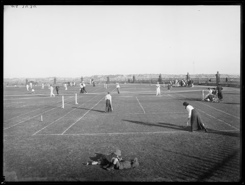 Tennis courts in reserve, Centennial Park, c. 1915