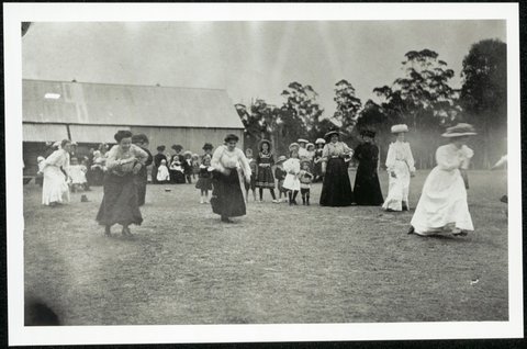 Fairfield Public School - Picnic - teachers race, c. 1905