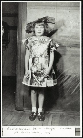 Esrkineville Public School - cheapest costume at fancy dress, c. 1938