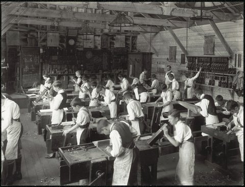 Fort Street Public School - (woodworking class), c. 1910