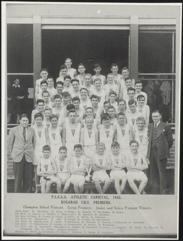 Kogarah Public School - Kogarah Intermediate High School - P.S.A.A.A Athletic Carnival Team - Premiers 1945