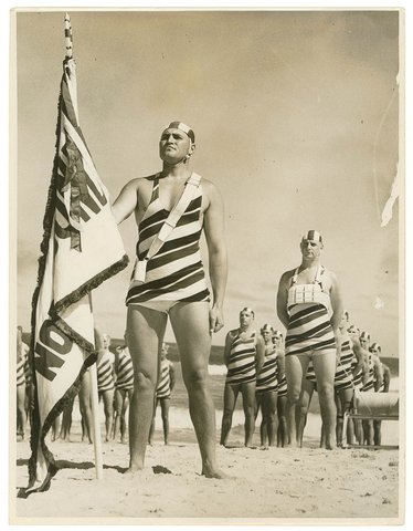 North Bondi team march past, 1930s - by Sam Hood