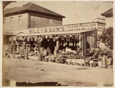 Wiley and Son's (basket wholesale warehouse, Park Street, Sydney), 1858, by William Blackwood