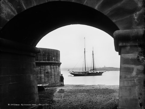 H.M.S. 'Undine', Fort Macquarie, Sydney, c. 1900
