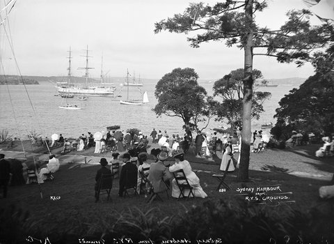 Sydney Harbour from R.Y.S. grounds, c. 1900