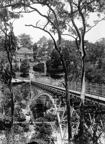 Suspension bridge, Mosman, c. 1900