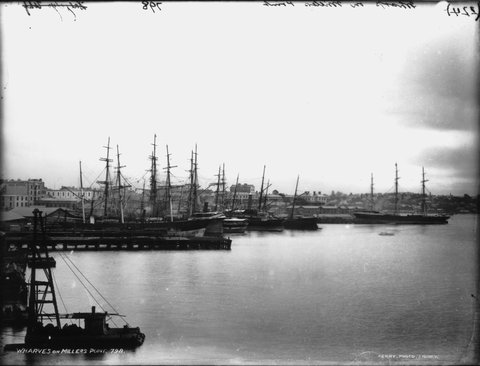 Wharves on Millers Point, c. 1900