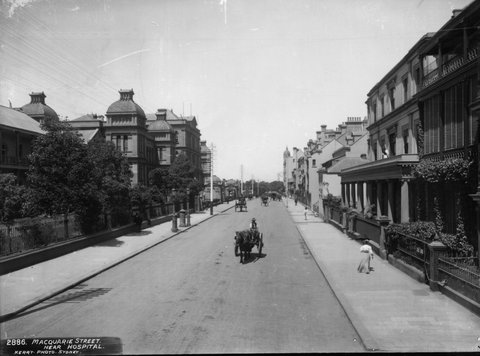 Macquarie Street, Sydney near Hospital, c. 1900