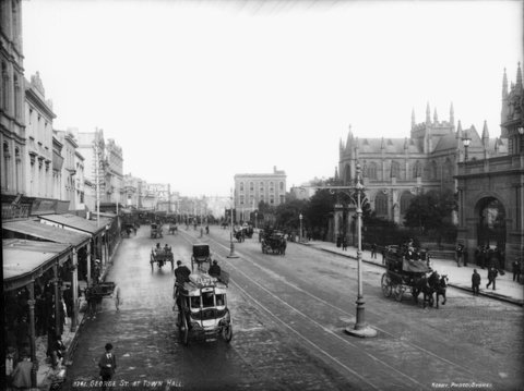 George Street at Town Hall, c. 1900