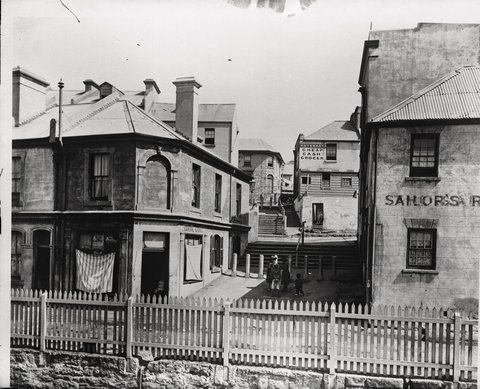 Cumberland Place, The Rocks, Sydney, c. 1900