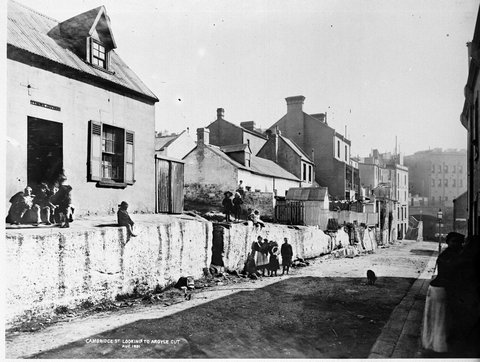 Cambridge Street looking to Argyle Cut, The Rocks, 1901–08