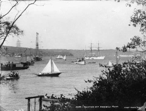 Yachting off Kirribilli Point, Sydney, c. 1900
