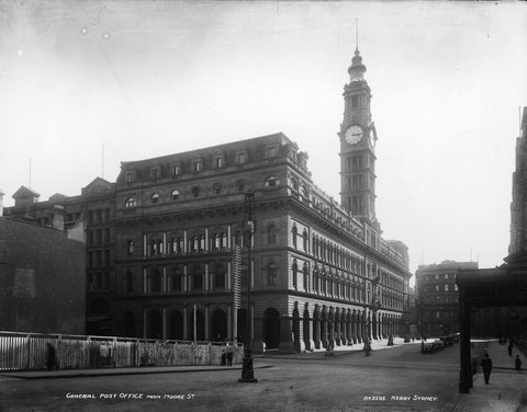 General Post Office from Moore Street, Sydney, c. 1900
