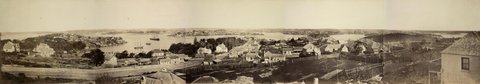 (Panorama of Sydney Harbour from North Sydney, showing Lavender Bay, 1876 - photographed by Francis W. Robinson)
