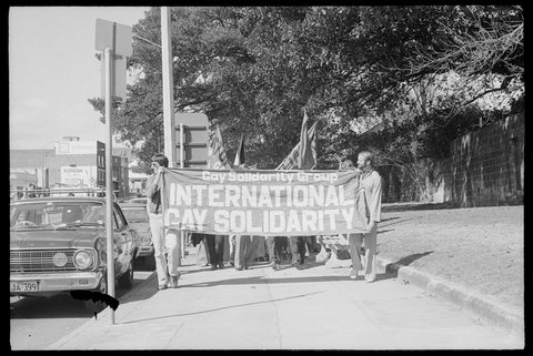 Tribune negatives including gay demonstration, Sydney, September 1978