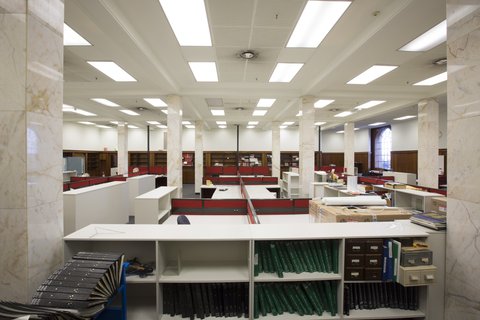 Looking north in staff work area (State Library of NSW), c. 1964