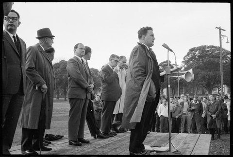 Trade Union meeting and rally in Hyde Park, Sydney, NSW 3, 1966