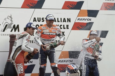 Daryl Beattie, Mick Doohan and Àlex Crivillé 1995 Eastern Creek