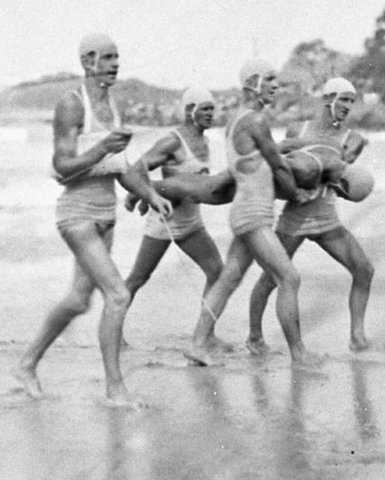 Surf life saving R and R team at a carnival Manly (cropped), 1929