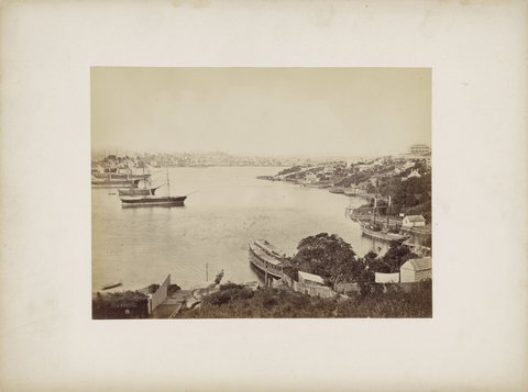 Gezicht op een haven, vermoedelijk in Sydney, RP-F-F01103-G, 1890–1910