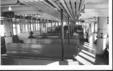 Sydney Ferry KANANGRA, upper saloon, c. 1970