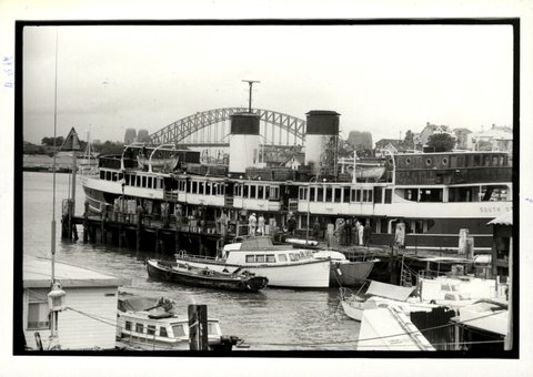 Sydney Ferry SOUTH STEYNE at Balmain after fire 26 August 1974
