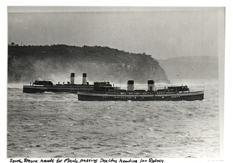 Sydney Ferries DEE WHY and SOUTH STEYNE crossing Sydney Heads early 1960s