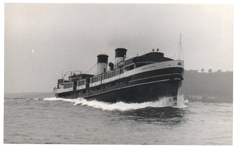 Sydney Ferry SOUTH STEYNE crossing the Sydney Heads through swell, 1938–74