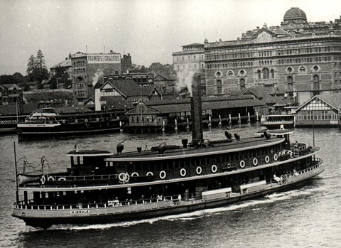 Sydney Ferry KIRRULE leaving Circular Quay 1920s