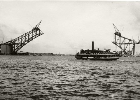 Sydney Ferry KANIMBLA and Sydney Harbour Bridge 1 February 1930