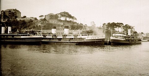 Sydney Ferries CURL CURL SOUTH STEYNE BALGOWLAH at Kurraba Point, 1940–50