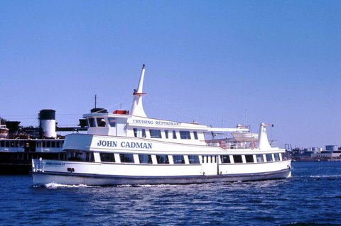 Sydney Ferry LADY SCOTT rebuilt as John Cadman near Balls Head Bay Sydney Harbour 1975