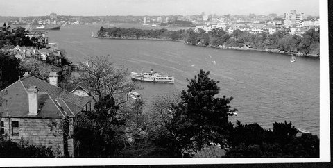 Sydney Ferry LADY SCOTT entering Mosman Bay 1950s