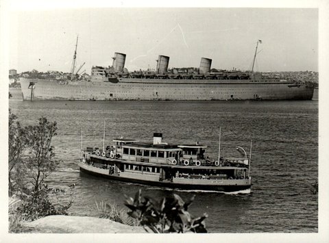 Sydney Ferry LADY SCOTT and QUEEN MARY Sydney Harbour 1940
