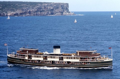 Sydney Ferry BARAGOOLA crossing the Sydney Heads en route to Circular Quay 13 Jan 1974