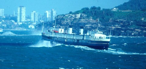 Sydney Ferry NORTH HEAD crossing the Sydney Heads en route to Circular Quay 1984