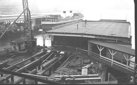 Sydney Ferry NORTH HEAD at Circular Quay during rebuilding of Wharf 2 1960s