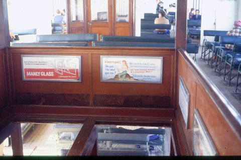 Sydney Ferry NORTH HEAD upper deck interior 1980