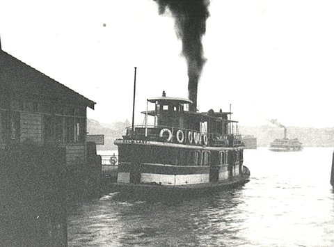 Sydney Ferry WALLABY leaves Circular Quay 1920s
