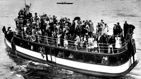 Sydney Ferry RODNEY moments before she capsized on 13 February 1938