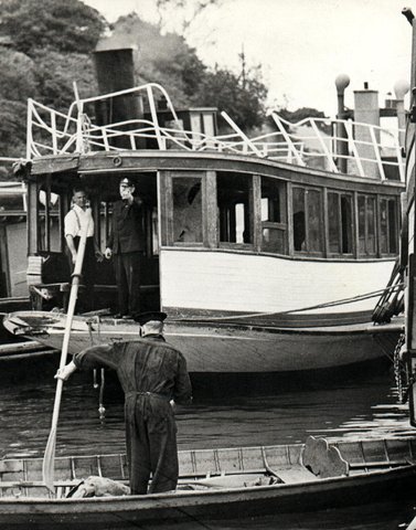 Sydney Ferry RODNEY at Goat Island after capsizing February 1938