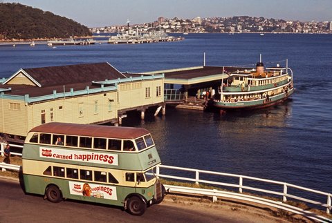 01387 020570 04204Sh DGT Albion SPCX19W 1936 & ferry Kameruka terminus & wharf Athol Wharf Road Athol Wharf Mosman 2 May 1970