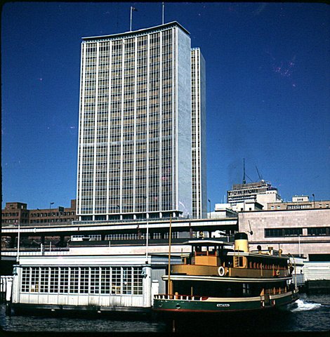 Sydney Ferry KAMERUKA at Circular Quay AMP Building behind 18 August 1962