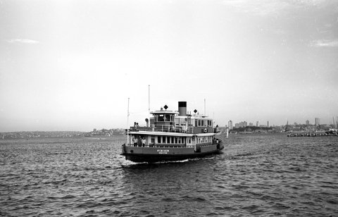Sydney ferry LADY EDELINE on Sydney Harbour en route to Mosman 9 April 1972