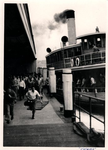 Sydney ferry KAREELA arrives at Circular Quay 1950s