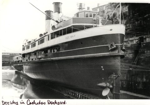 Sydney ferry DEE WHY in Cockatoo Island Dock 1950s