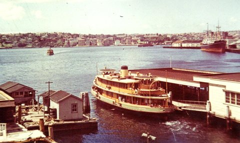 Sydney ferry KAMERUKA at Circular Quay 1960 following her 1954 conversion to diesel