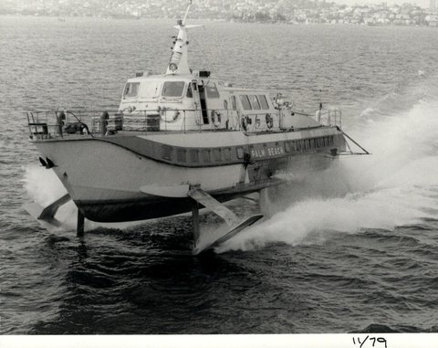 Sydney hydrofoil ferry PALM BEACH on Sydney Harbour November 1979