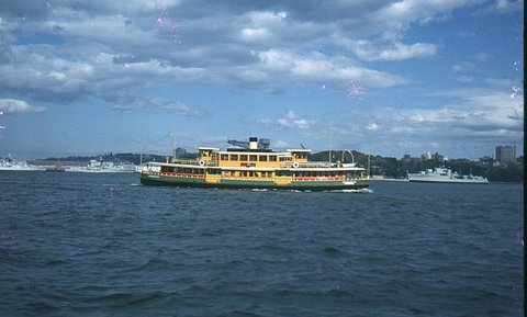 Sydney ferry LADY DENMAN in Sydney Harbour 28 September 1962